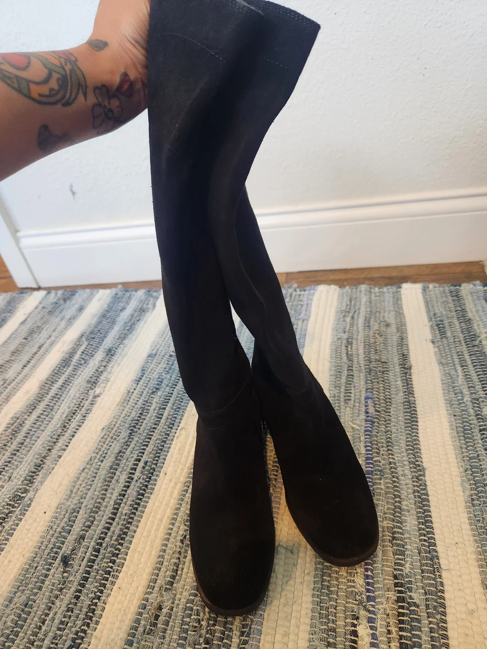 Blondo Waterproof Black Knee-High Suede Boots